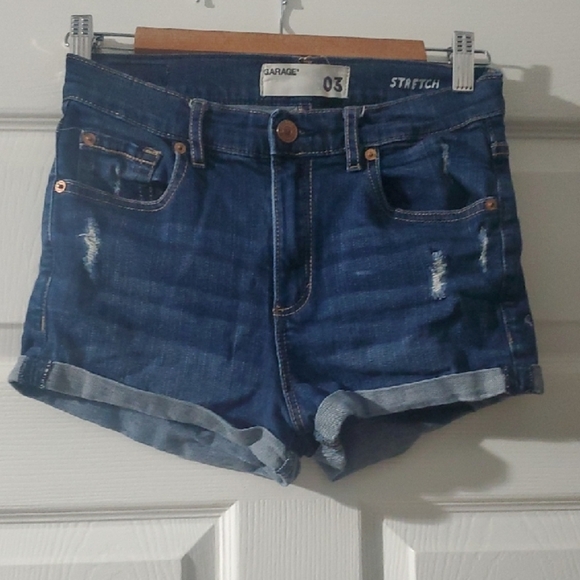 Garage Women's Blue Denim Shorts Womens Size 3 Retro High Waist Short Stre… - Picture 1 of 9